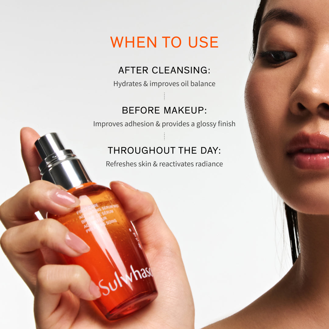When to use: after cleansing, before makeup, and throughout the day.