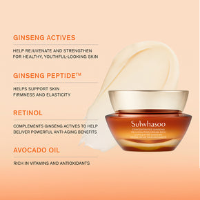 Concentrated Ginseng Rejuvenating Cream Rich, korean cream, infographic of ingredients