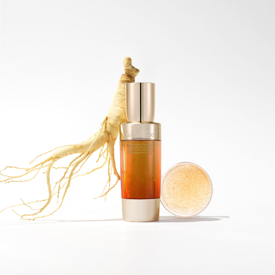 Concentrated Ginseng Renjuvenating Serum, Korean serum, bottle with gisneng