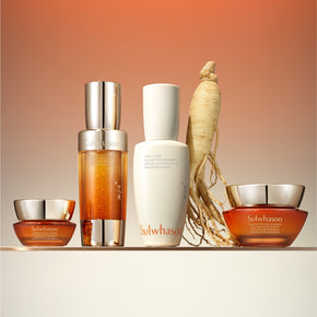 Concentrated Ginseng Renjuvenating Serum, Korean serum, product shot with cream and ginseng