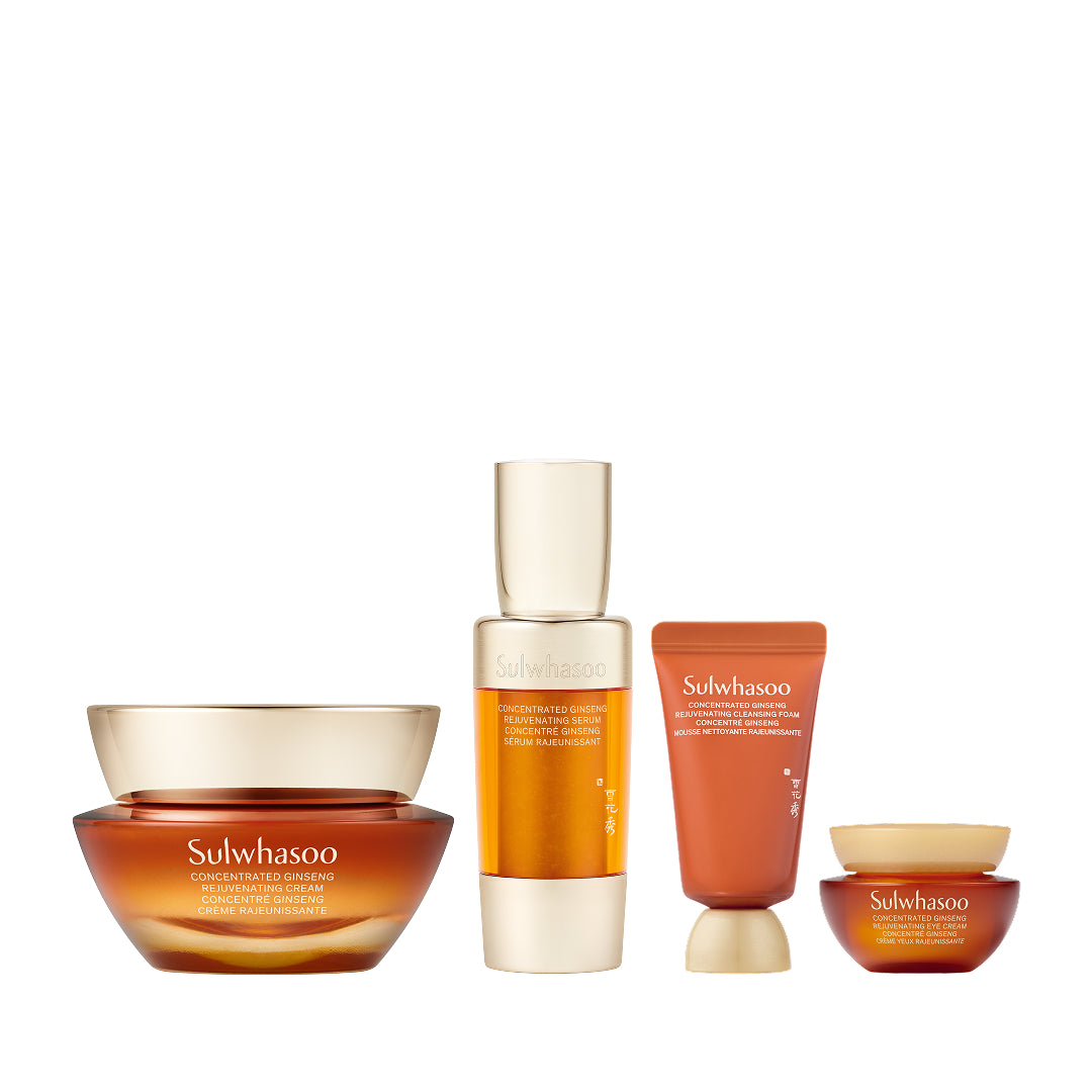 inner components of Concentrated Ginseng Rejuvenating Cream Set on white background