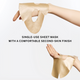 Enlarge image of Two hands holding sheet masks, with text in the center reading &amp;#39;SINGLE-USE SHEET MASK WITH A COMFORTABLE SECOND-SKIN FINISH&amp;#39;.