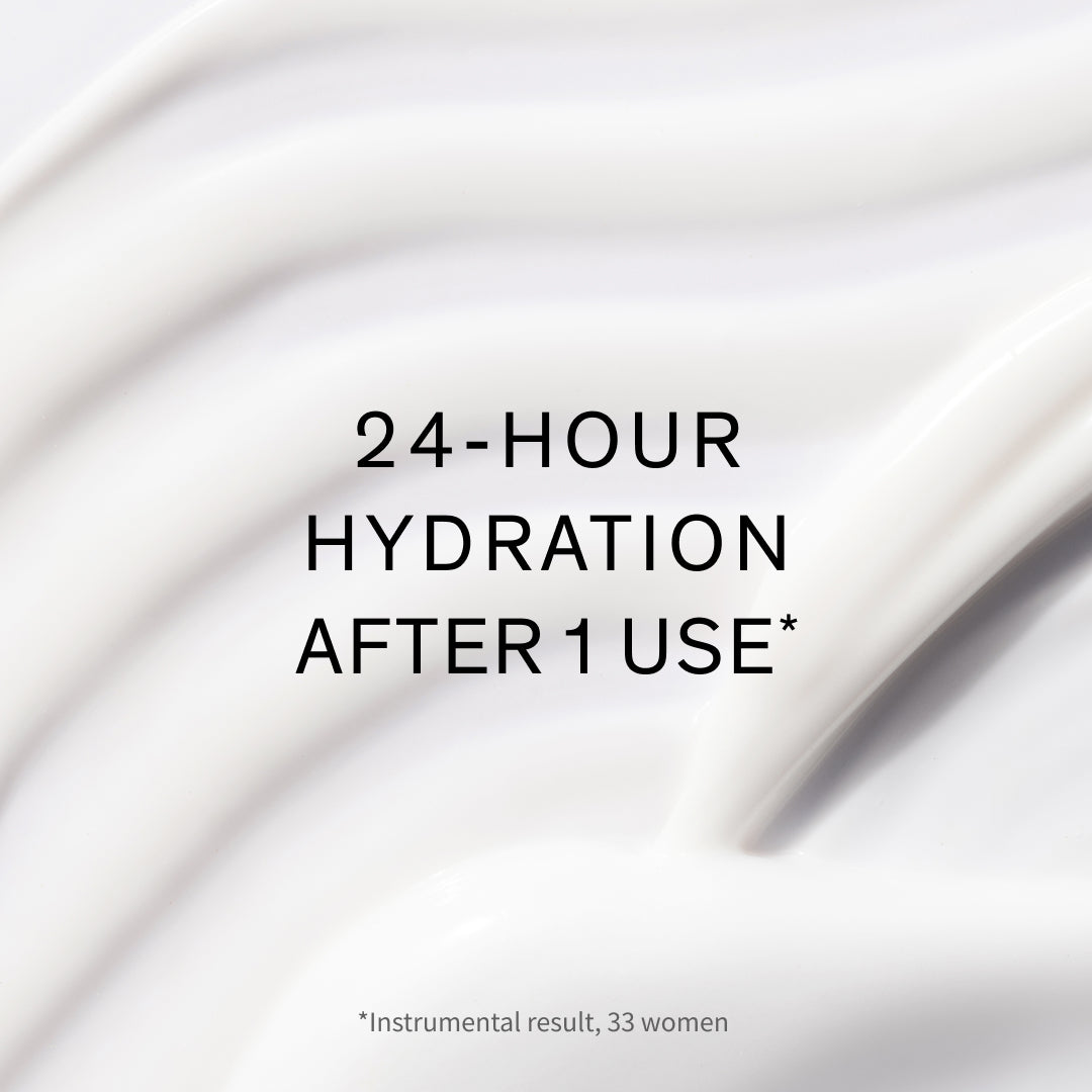 Text on a white background indicating 24-hour hydration after one use, with a note on sample size.