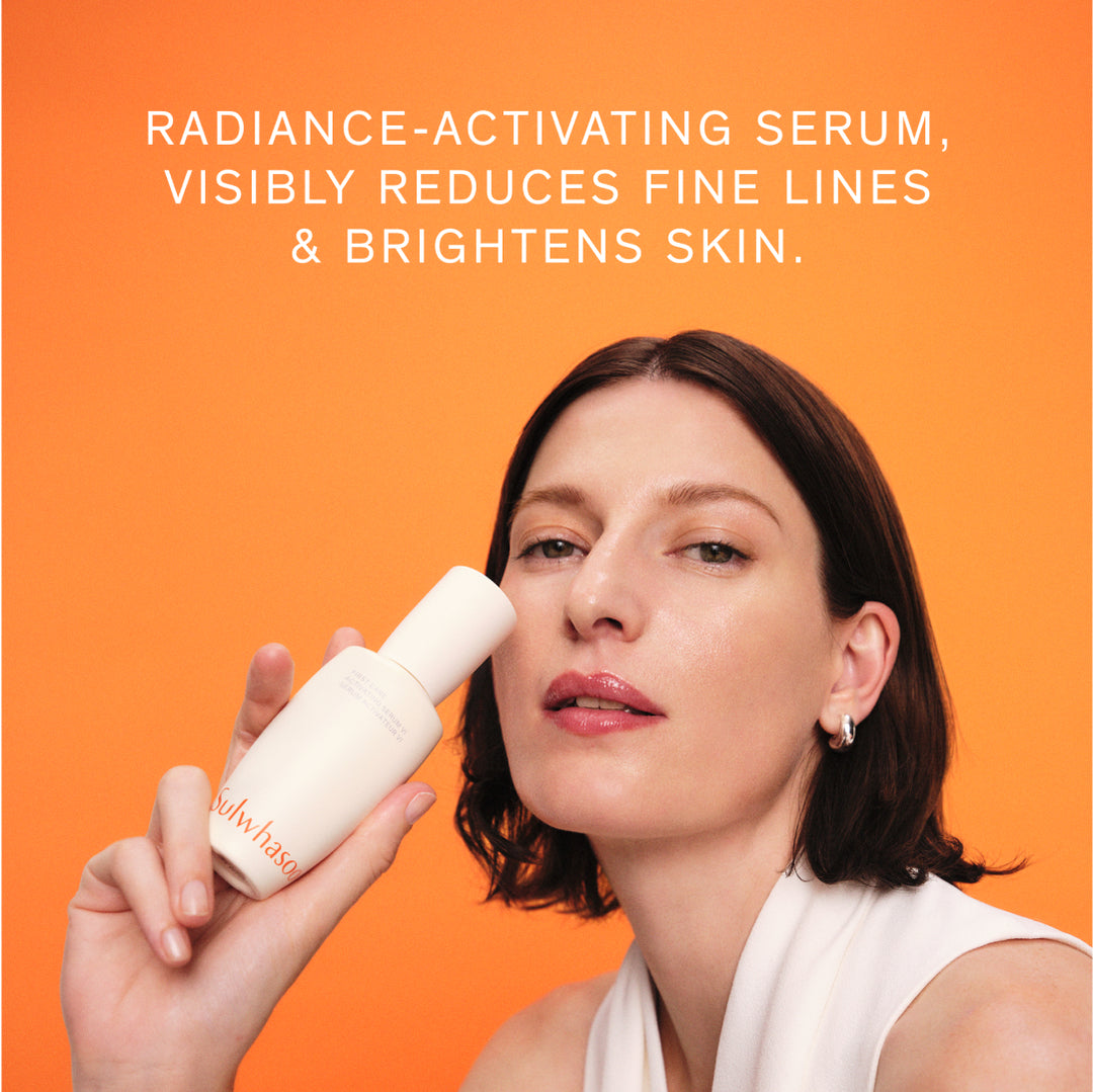 Sulwhasoo First Care Activating Serum VI, model holding bottle 