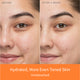 Enlarge image of Before and after comparison of hydrated, more even-toned skin on a person&amp;#39;s face.