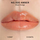 Enlarge image of Lip swatch of one coat versus three coats of Perfecting Lip Color in shade NO.520 Amber